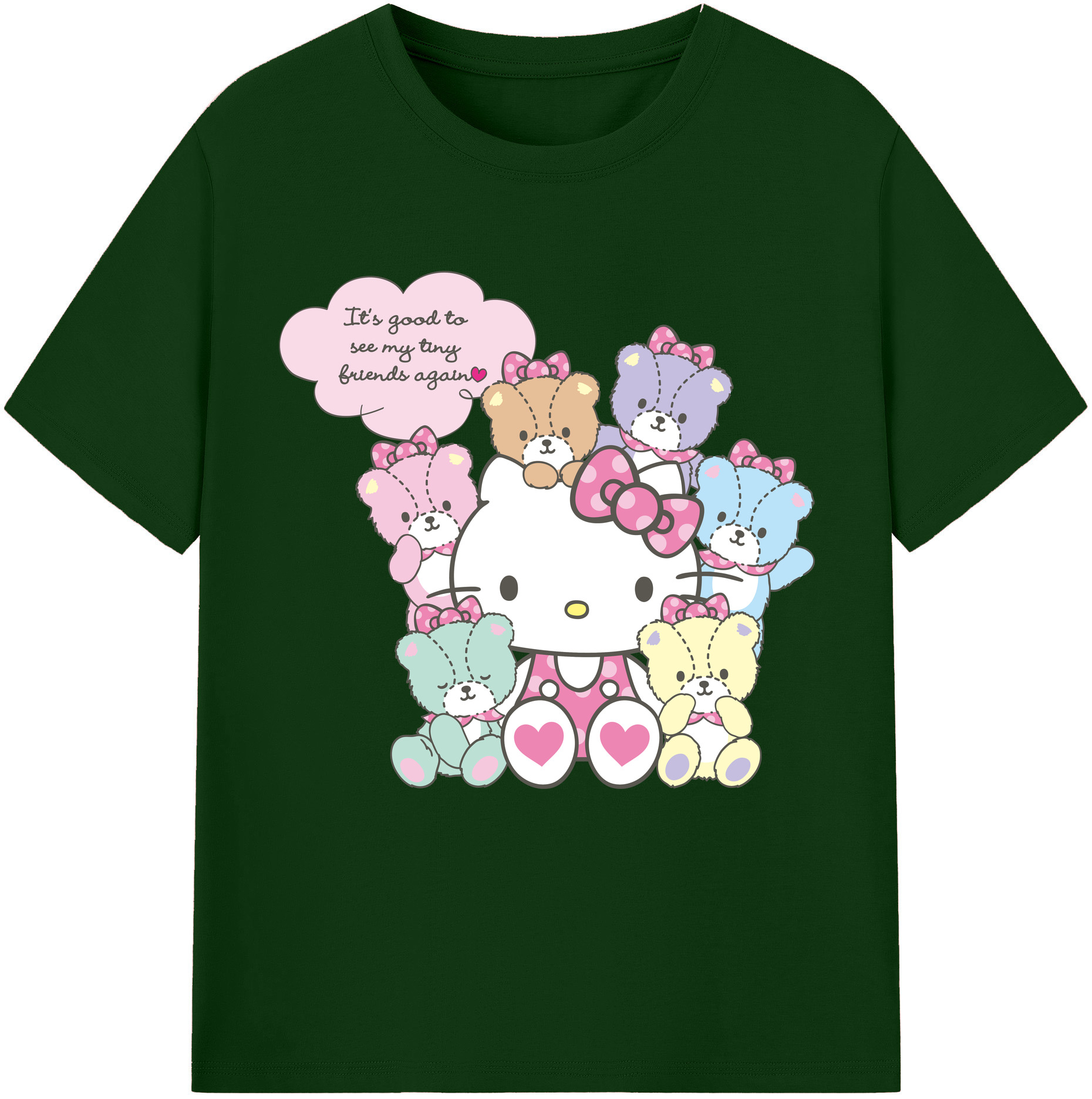 （画像用） Hello Kitty ハローキティ 綿100％半袖Tシャツ（フロントプリント）